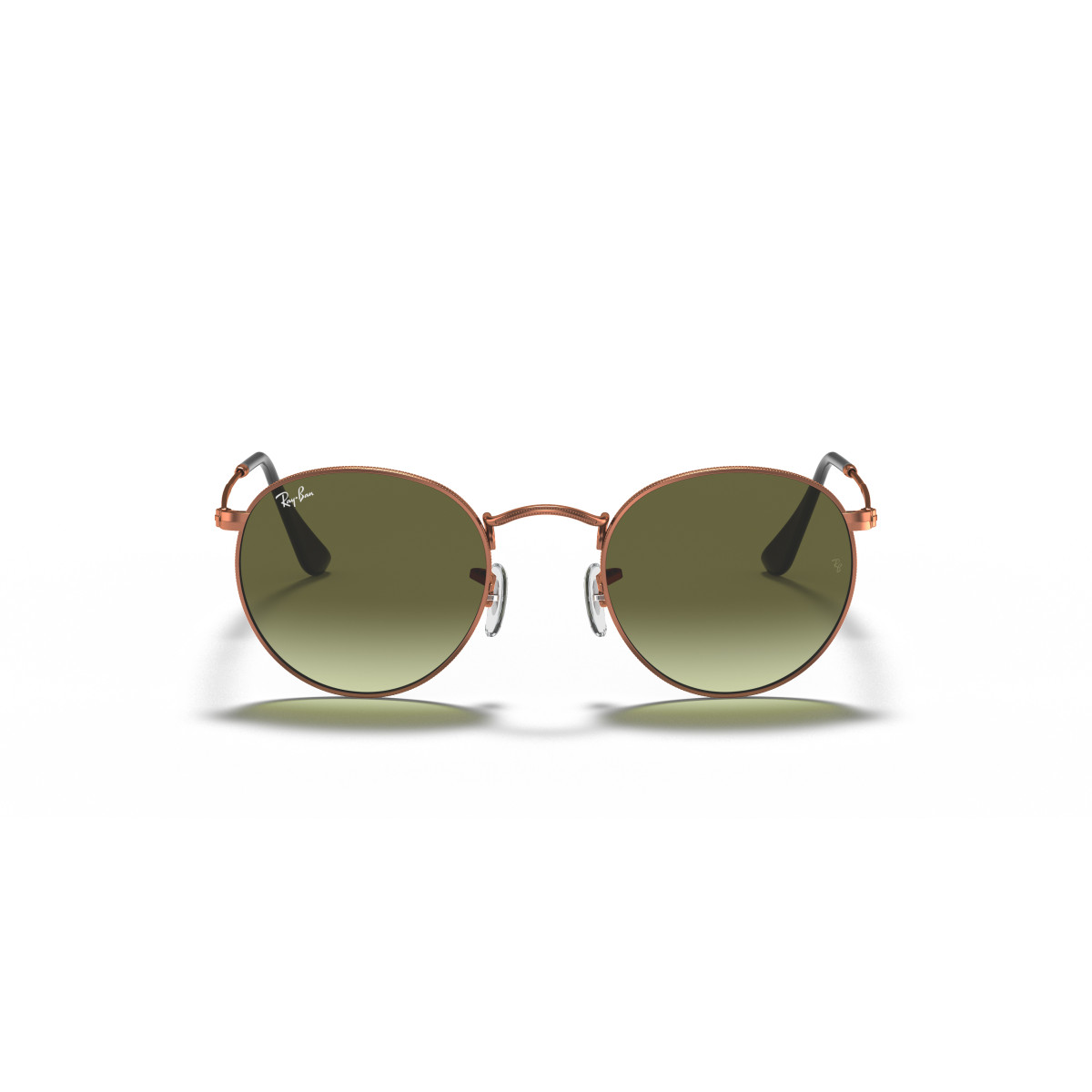 Ray-Ban Round Metal Small akiniai | Bronze Copper - Green Gradient