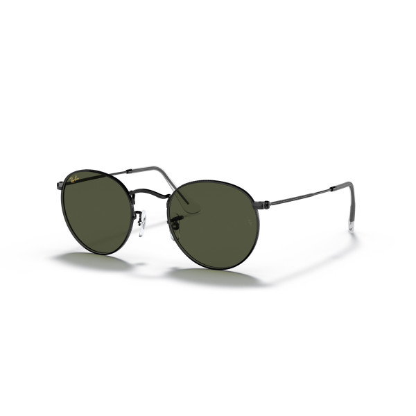 Ray-Ban Round Metal Small akiniai | Black - G-15 Green