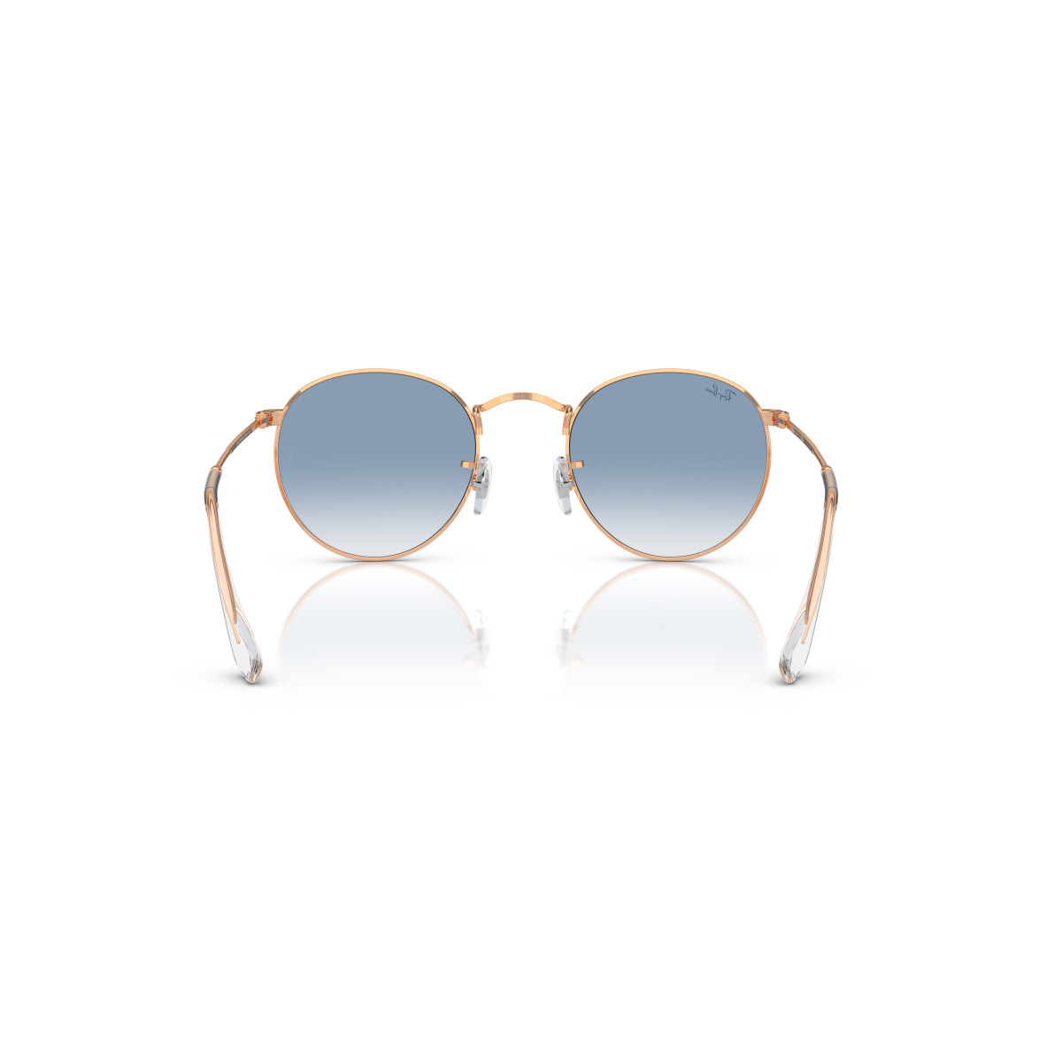 Ray-Ban Round Metal Small akiniai | Rose Gold - Clear & Blue