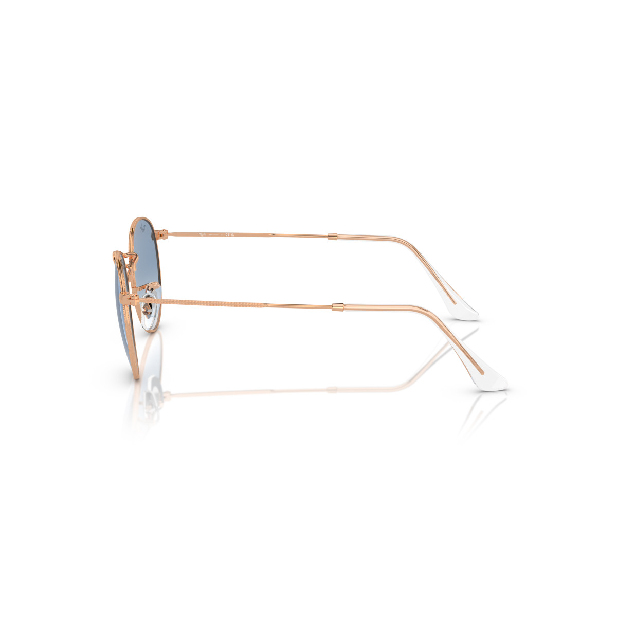 Ray-Ban Round Metal Small akiniai | Rose Gold - Clear & Blue