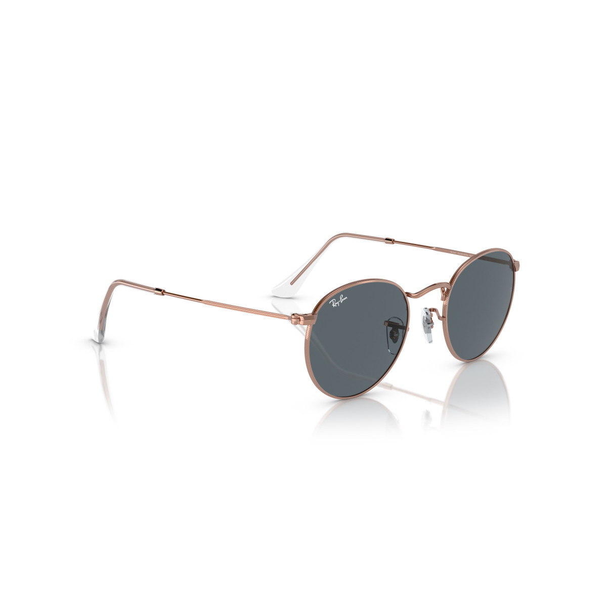 Ray-Ban Round Metal Small Sunglasses | Rose Gold - Blue