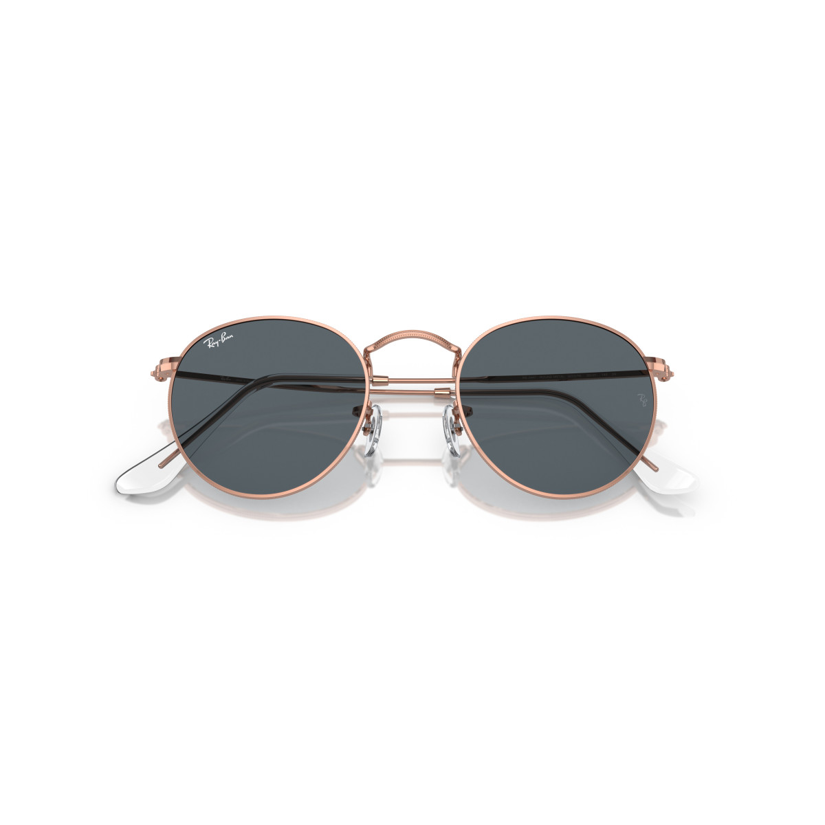 Ray-Ban Round Metal Small Sunglasses | Rose Gold - Blue