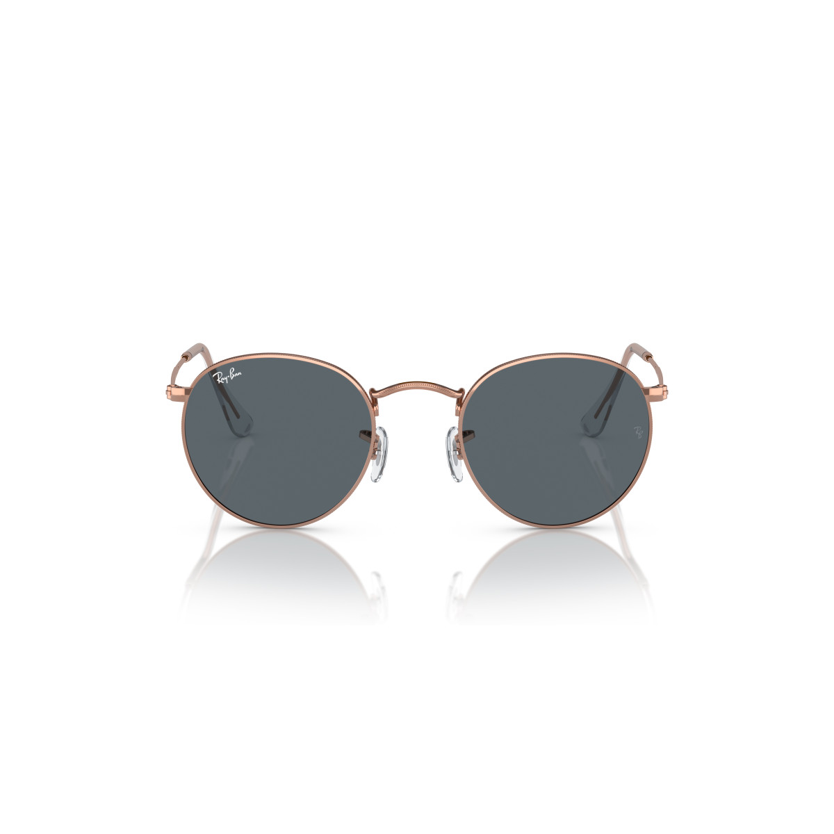 Ray-Ban Round Metal Small Sunglasses | Rose Gold - Blue