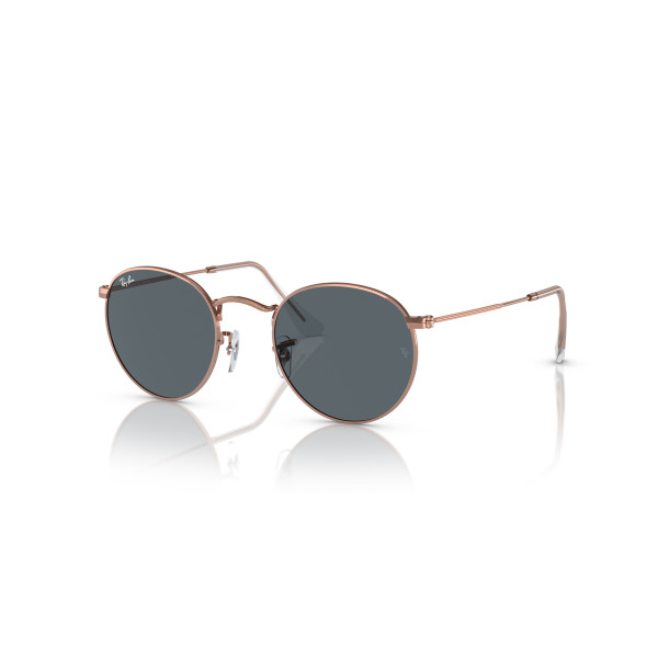 Ray-Ban Round Metal Small akiniai | Rose Gold - Blue