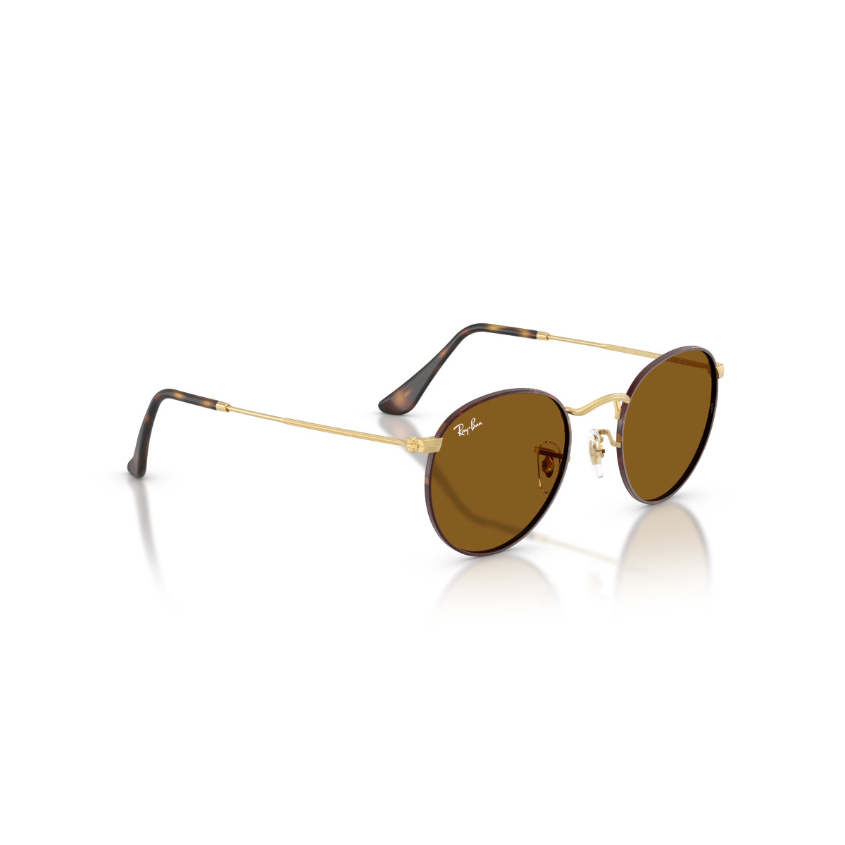 Ray-Ban Round Metal Small Sunglasses | Matt Havana On Matt Arista Gold - Brown