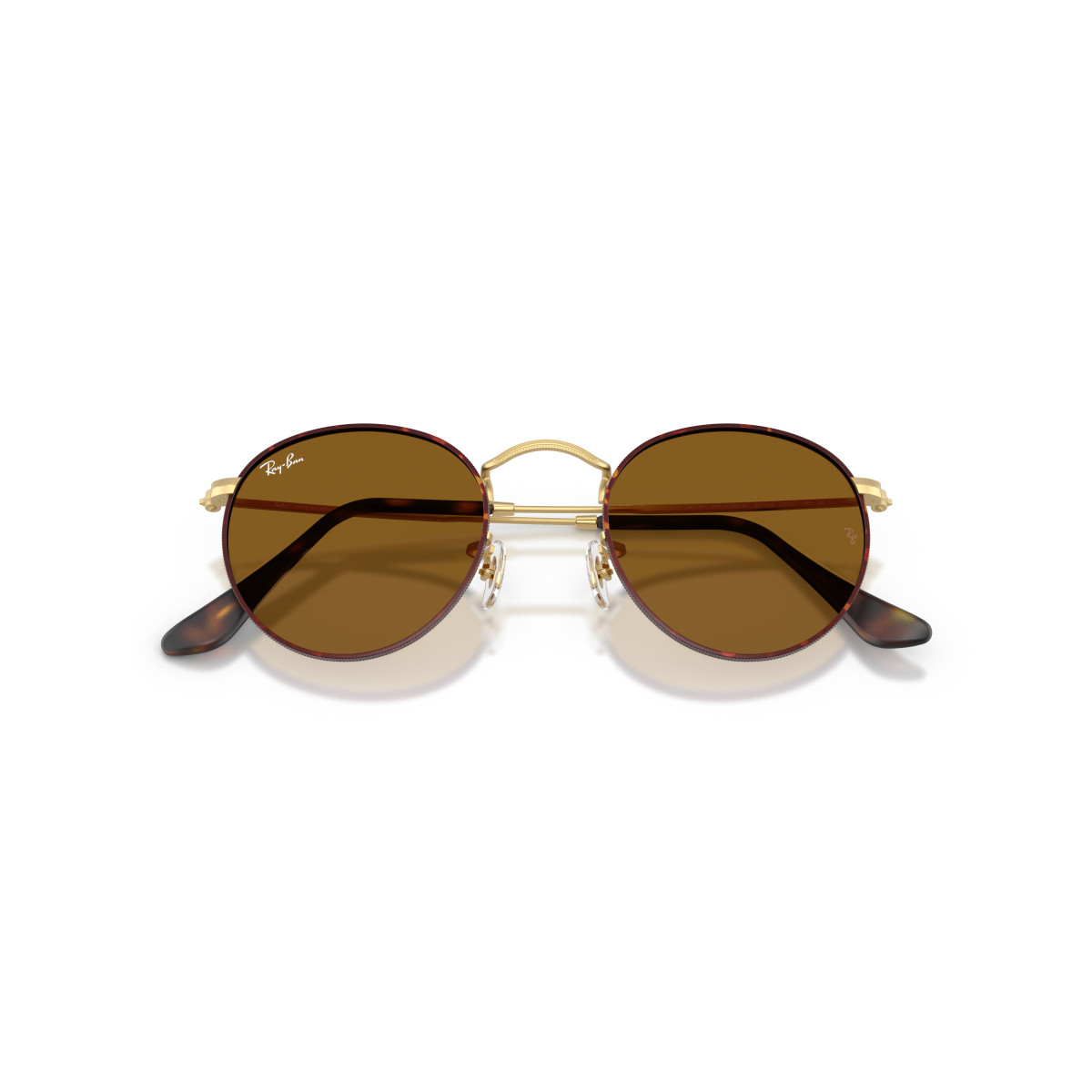 Ray-Ban Round Metal Small Sunglasses | Matt Havana On Matt Arista Gold - Brown