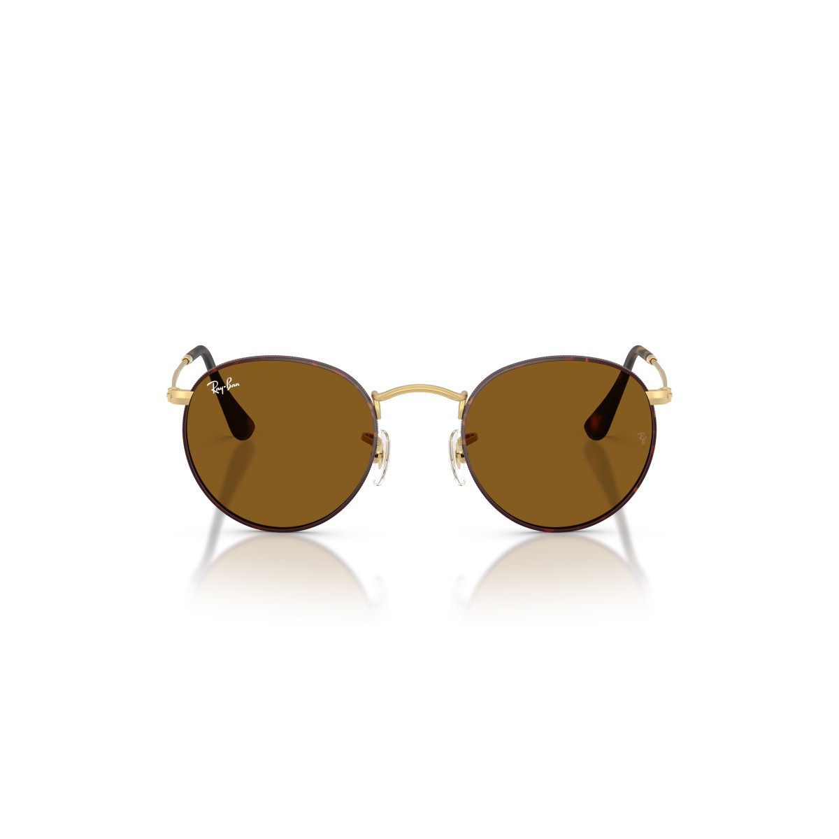 Ray-Ban Round Metal Small Sunglasses | Matt Havana On Matt Arista Gold - Brown