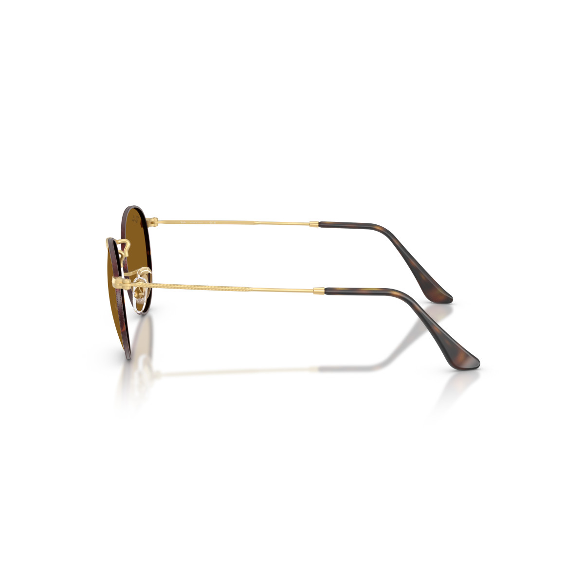 Ray-Ban Round Metal Small Sunglasses | Matt Havana On Matt Arista Gold - Brown