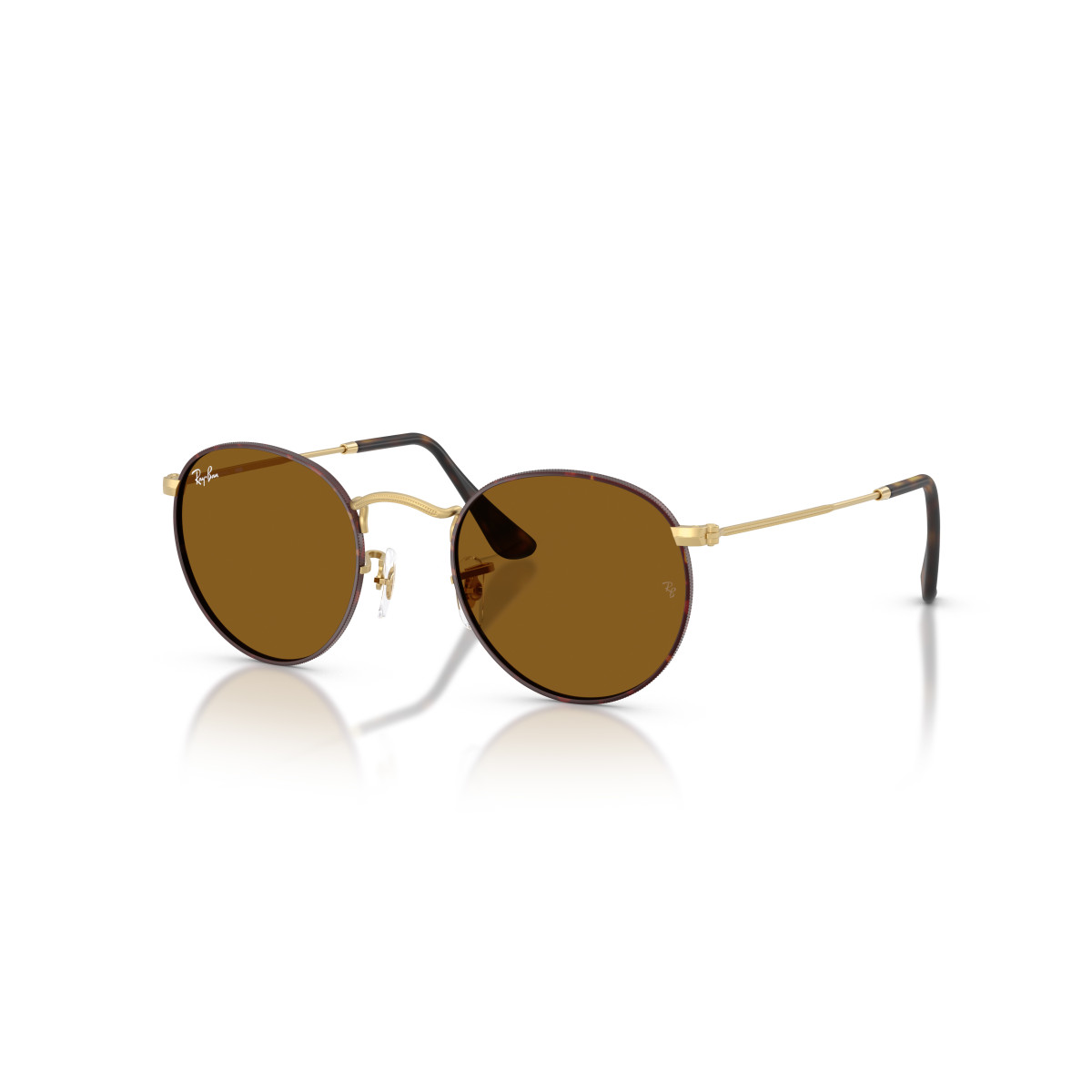 Ray-Ban Round Metal Small Sunglasses | Matt Havana On Matt Arista Gold - Brown