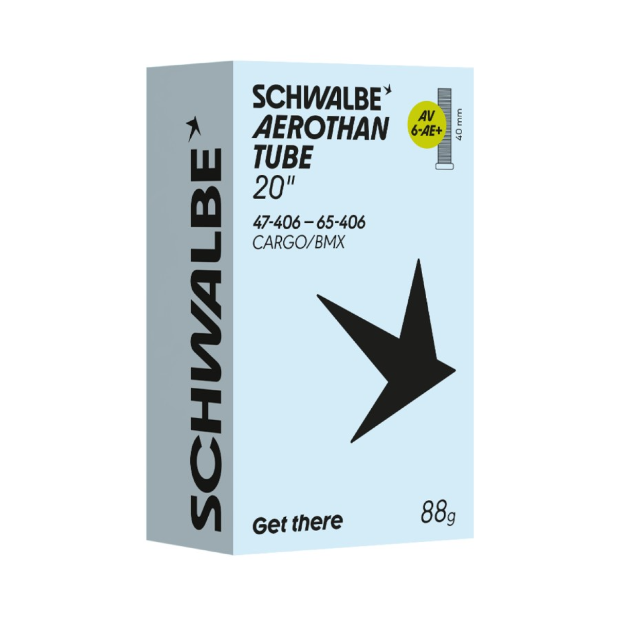 Schwalbe Aerothan BMX/Cargo 20" Inner Tube 6AE+ | AV 40mm | 47/65-406