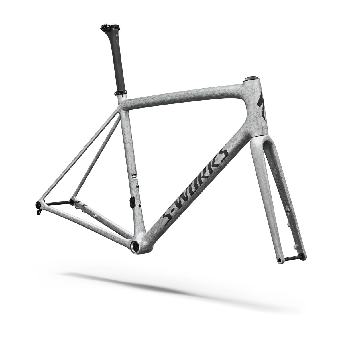 S-Works Aethos 2 rėmas | Gloss Silver Blurred Impasto - Black Pearl