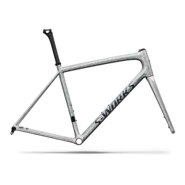 S-Works Aethos 2 rėmas | Gloss Silver Blurred Impasto - Black Pearl