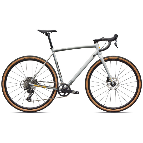 Specialized Crux DSW Comp gravel dviratis | Shadow Silver - California Sunshine
