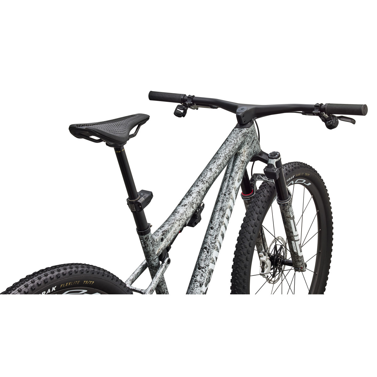 S-Works Epic 9 Pro Mountain Bike | Gloss Metallic Obsidian - Metallic White Silver