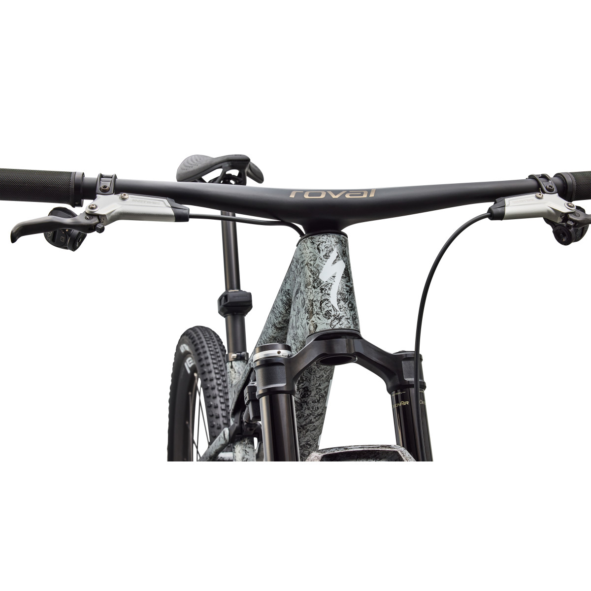 S-Works Epic 9 Pro Mountain Bike | Gloss Metallic Obsidian - Metallic White Silver