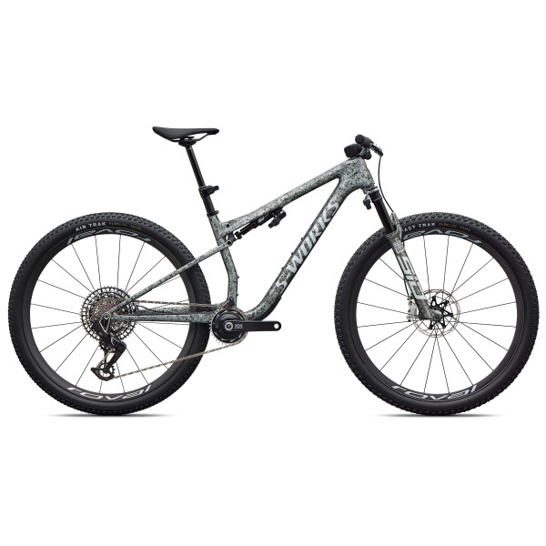 S-Works Epic 9 Pro Mountain Bike | Gloss Metallic Obsidian - Metallic White Silver