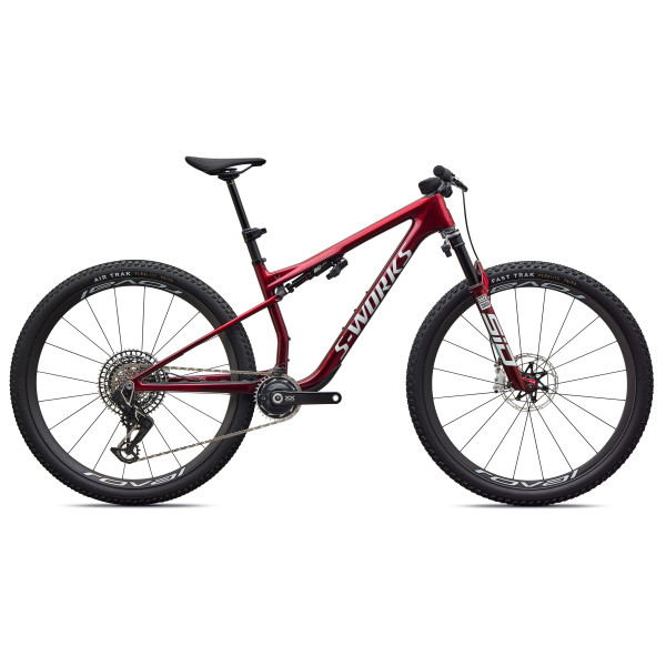 S-Works Epic 9 Pro Mountain Bike | Gloss Red Tint - Metallic White Silver