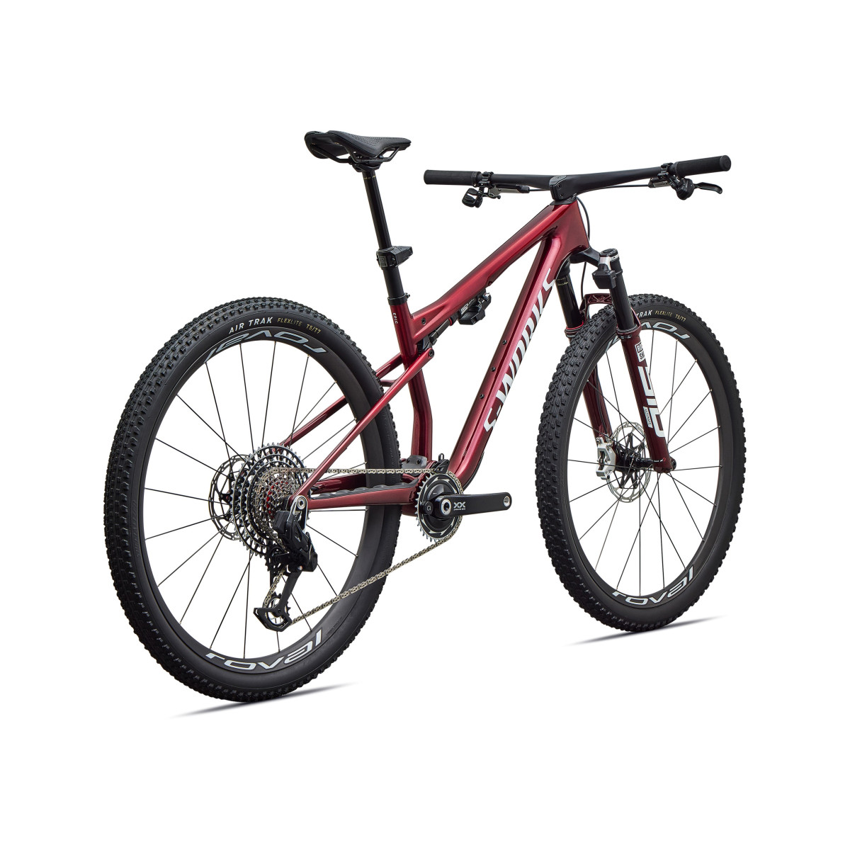 S-Works Epic 9 Pro Mountain Bike | Gloss Red Tint - Metallic White Silver