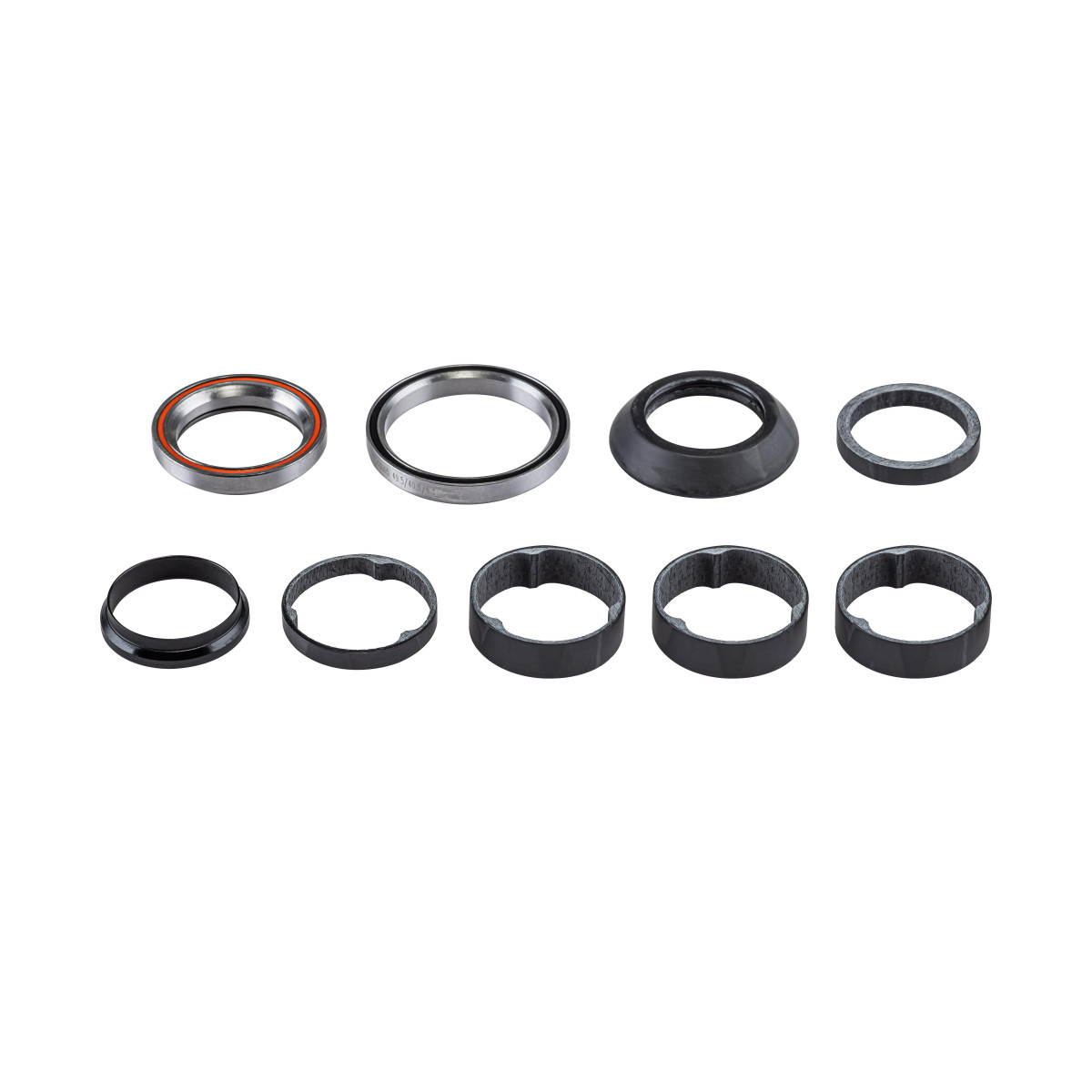 Specialized Integrated Headset | 1/8" Upper BRG / 49.5ODX40.5IDX 6.5mm Lower BRG / 45X45° / 46mm Carbon Top Cover / Carbon Spacers