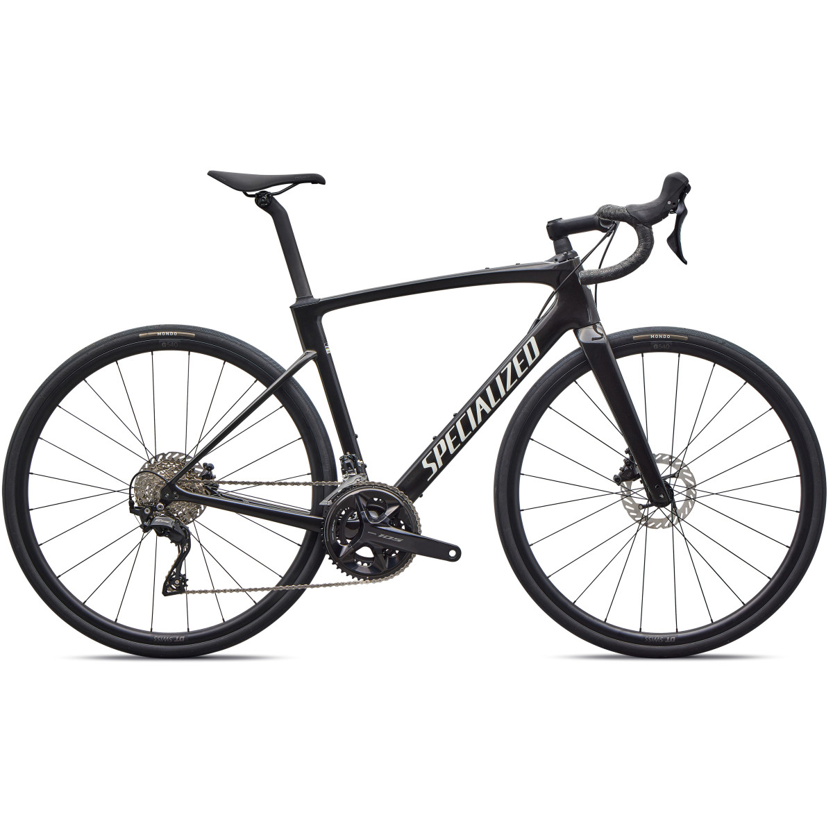 Specialized Roubaix SL8 Sport plento dviratis | Shimano 105 | Gloss Obsidian Metallic - Dune White Specialized Roubaix SL8 Sport plento dviratis | Shimano 105 | Gloss Obsidian Metallic - Dune White