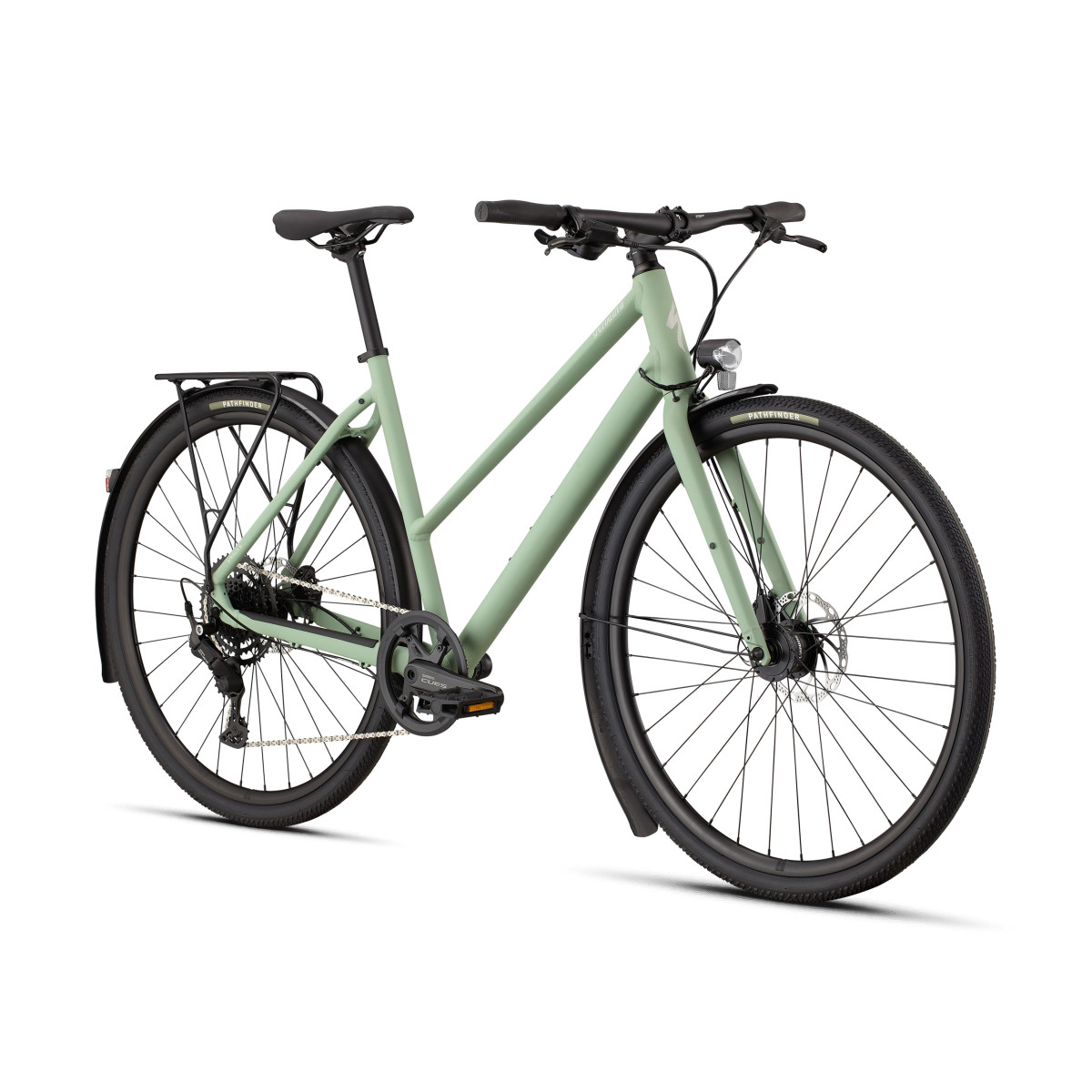 Specialized Sirrus X 2.0 Step-Through EQ Fitness Bike | Satin Pistachio - Dolomite Metallic Frost Reflective Specialized Sirrus X 2.0 Step-Through EQ Fitness Bike | Satin Pistachio - Dolomite Metallic Frost Reflective