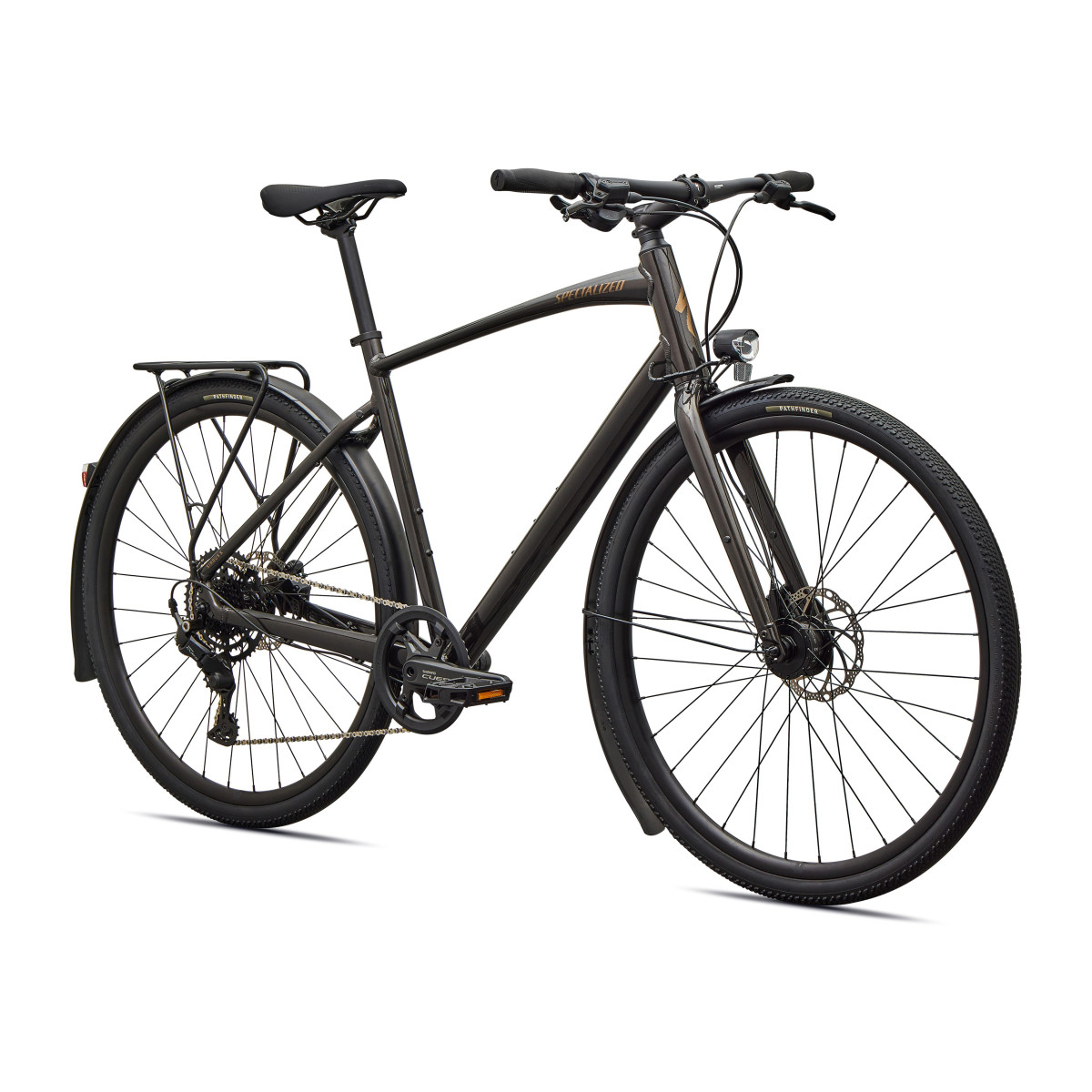 Specialized Sirrus X 2.0 EQ fitness dviratis | Gloss Metallic Obsidian - Burnt Gold Metallic