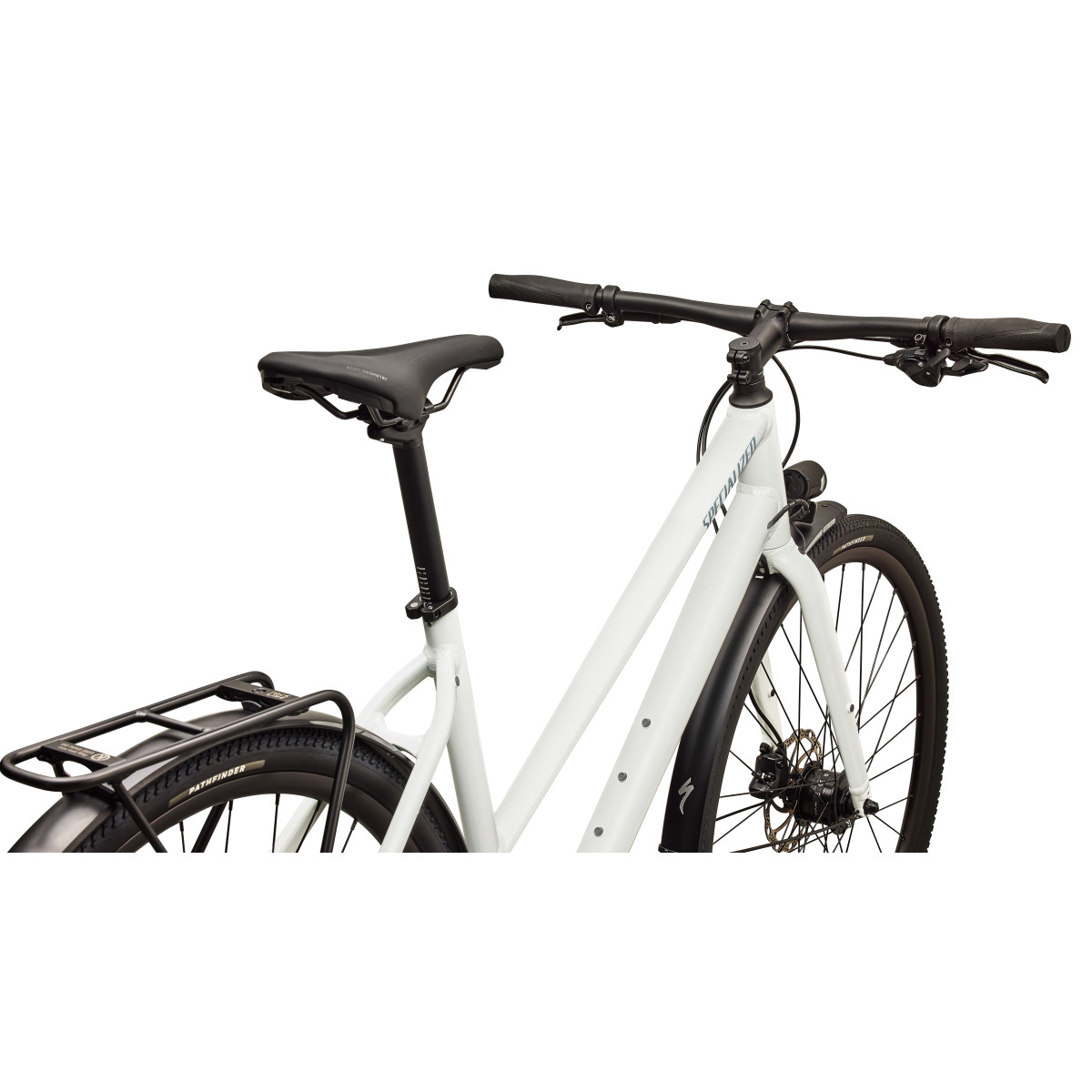 Specialized Sirrus X 3.0 Step-Through EQ fitness dviratis | Gloss Metallic White Silver - Metallic Deep Marine