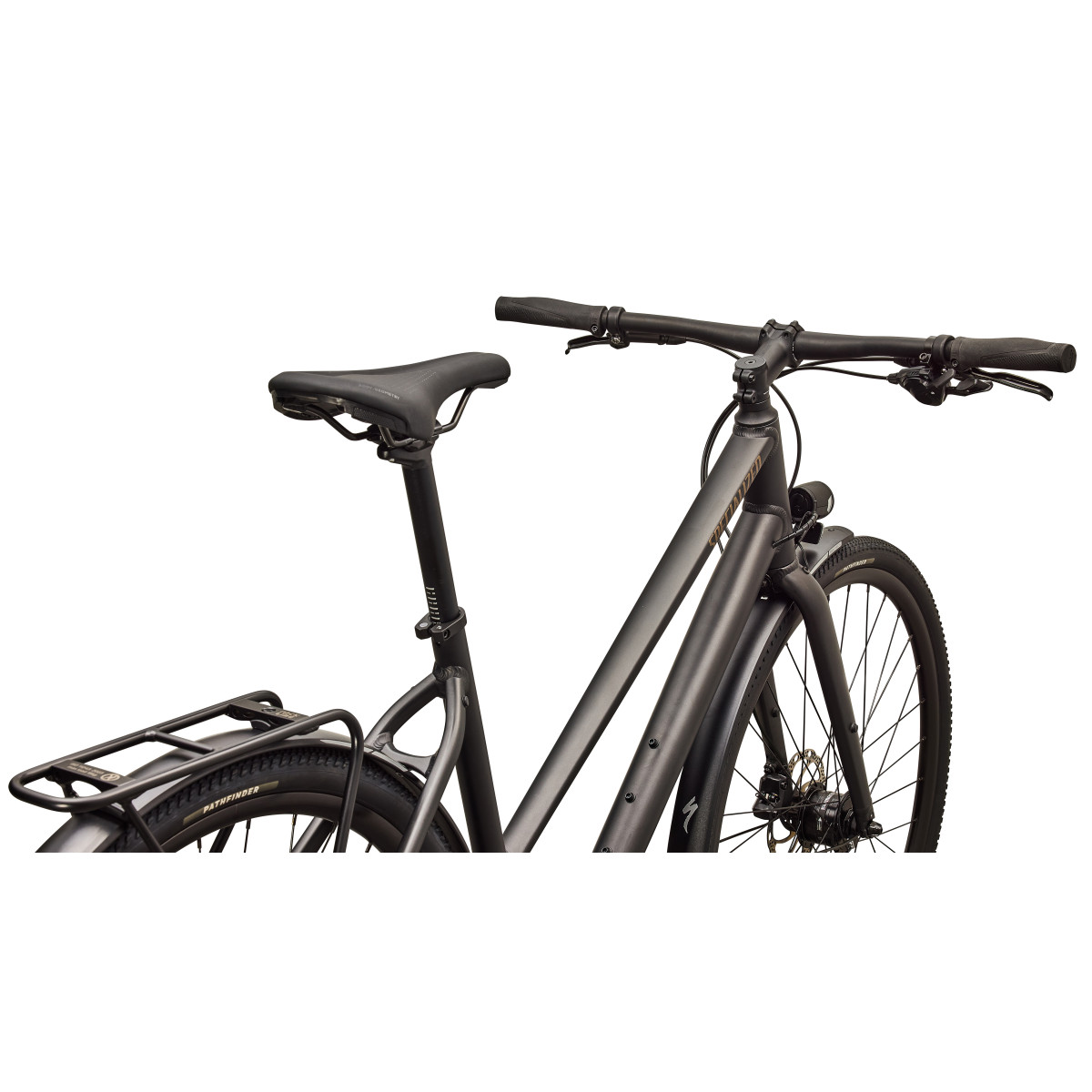 Specialized Sirrus X 3.0 Step-Through EQ fitness dviratis | Satin Metallic Obsidian - Burnt Gold Metallic