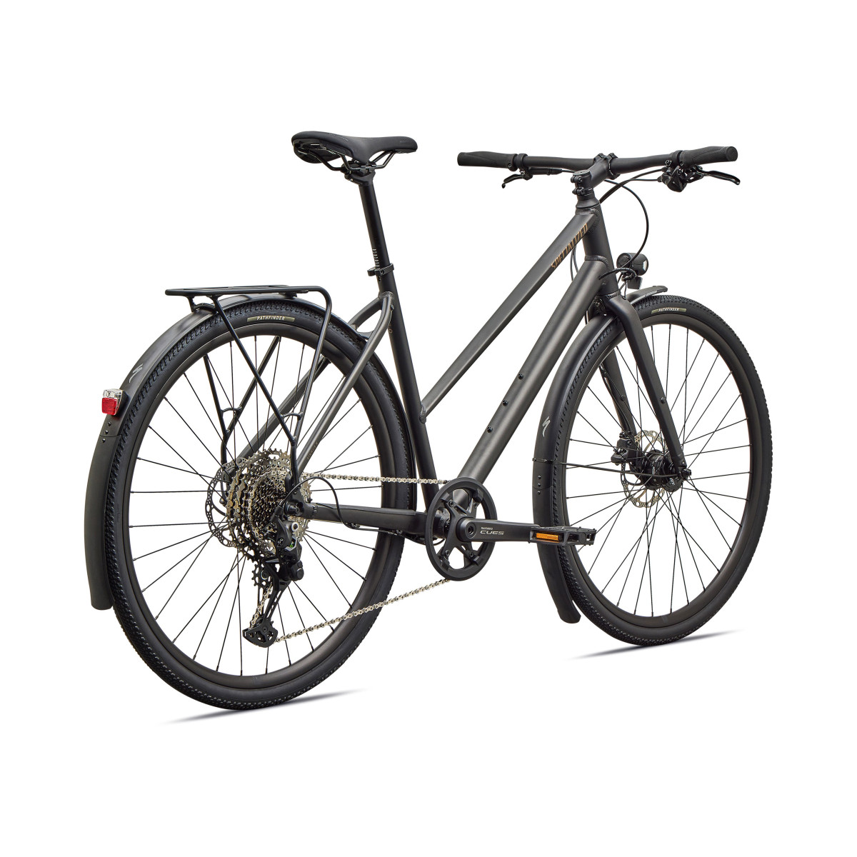 Specialized Sirrus X 3.0 Step-Through EQ fitness dviratis | Satin Metallic Obsidian - Burnt Gold Metallic