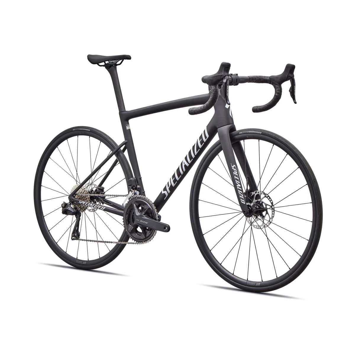 Specialized Tarmac SL8 Comp plento dviratis | Shimano 105 Di2 | Satin Carbon - White Specialized Tarmac SL8 Comp plento dviratis | Shimano 105 Di2 | Satin Carbon - White