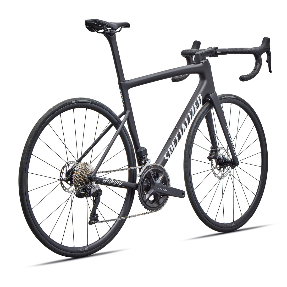 Specialized Tarmac SL8 Comp plento dviratis | Shimano 105 Di2 | Satin Carbon - White Specialized Tarmac SL8 Comp plento dviratis | Shimano 105 Di2 | Satin Carbon - White