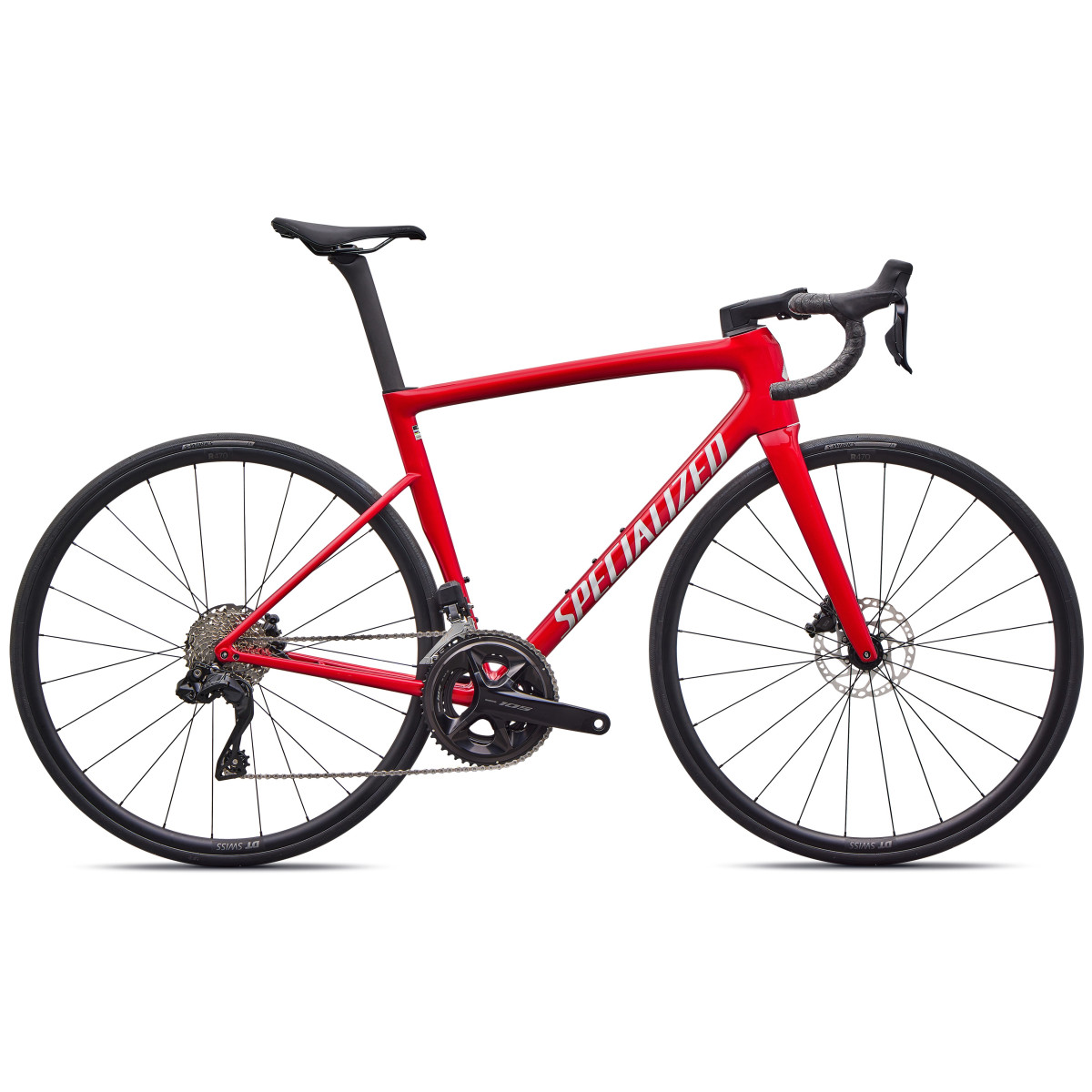 Specialized Tarmac SL8 Comp plento dviratis | Shimano 105 Di2 | Gloss Red Tint Over Silver Dust Specialized Tarmac SL8 Comp plento dviratis | Shimano 105 Di2 | Gloss Red Tint Over Silver Dust