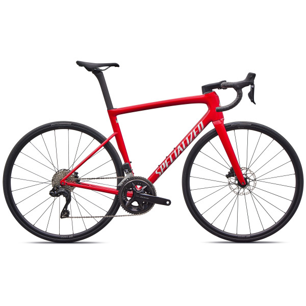 Specialized Tarmac SL8 Comp plento dviratis | Shimano 105 Di2 | Gloss Red Tint Over Silver Dust Specialized Tarmac SL8 Comp plento dviratis | Shimano 105 Di2 | Gloss Red Tint Over Silver Dust