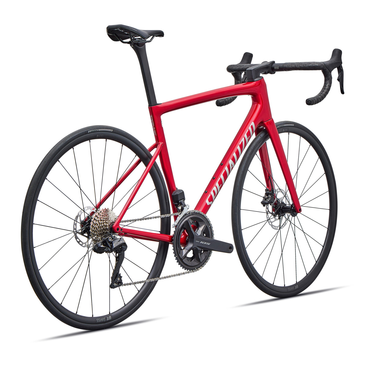 Specialized Tarmac SL8 Comp plento dviratis | Shimano 105 Di2 | Gloss Red Tint Over Silver Dust Specialized Tarmac SL8 Comp plento dviratis | Shimano 105 Di2 | Gloss Red Tint Over Silver Dust