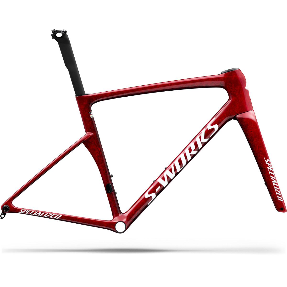 S-Works Tarmac SL9 rėmas | Gloss Vivid Red - Tarmac Black - White Silver Metallic