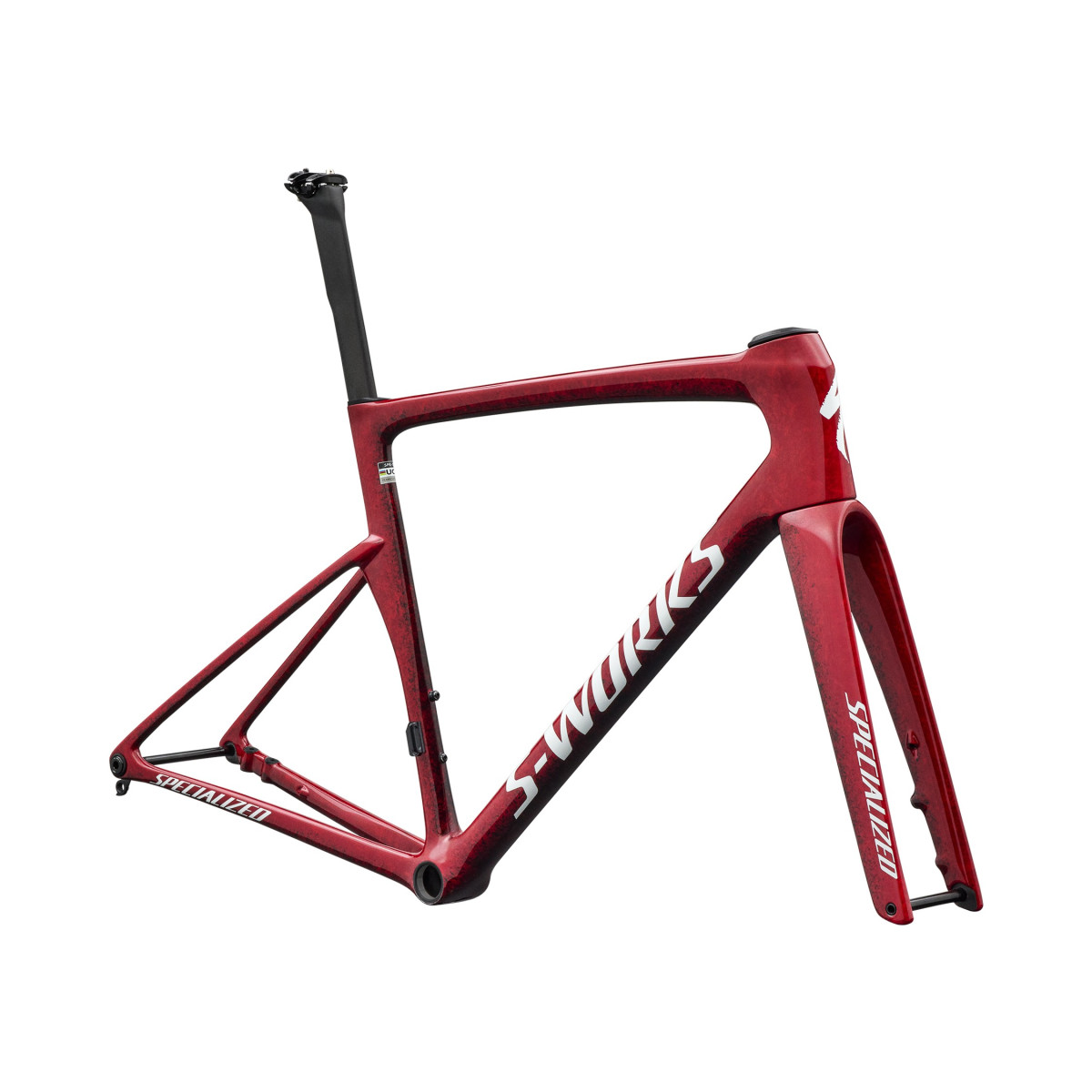 S-Works Tarmac SL9 rėmas | Gloss Vivid Red - Tarmac Black - White Silver Metallic