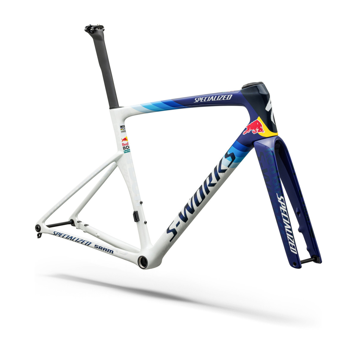 S-Works Tarmac SL9 rėmas | Red Bull - BORA - hansgrohe | Gloss Metallic White Silver - Deep Blue