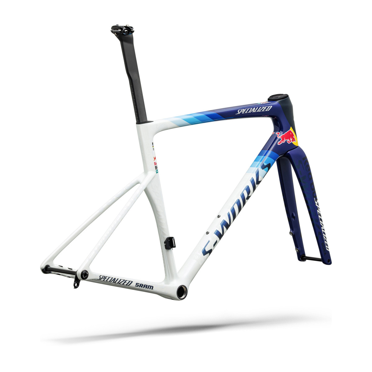 S-Works Tarmac SL9 rėmas | Red Bull - BORA - hansgrohe | Gloss Metallic White Silver - Deep Blue