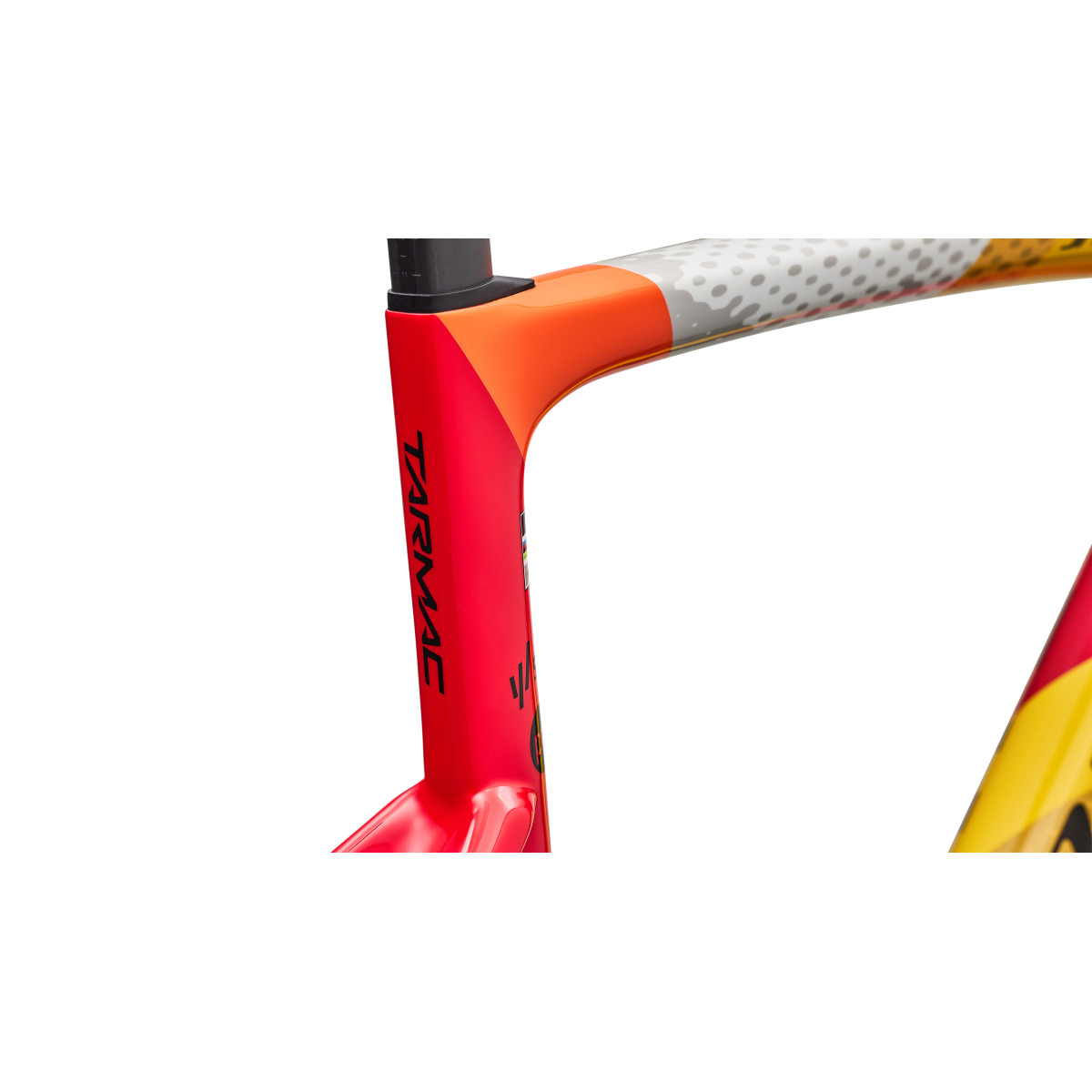 S-Works Tarmac SL9 rėmas | SD Worx - Protime | Gloss Vivid Red - Yellow - Dolomite Metallic