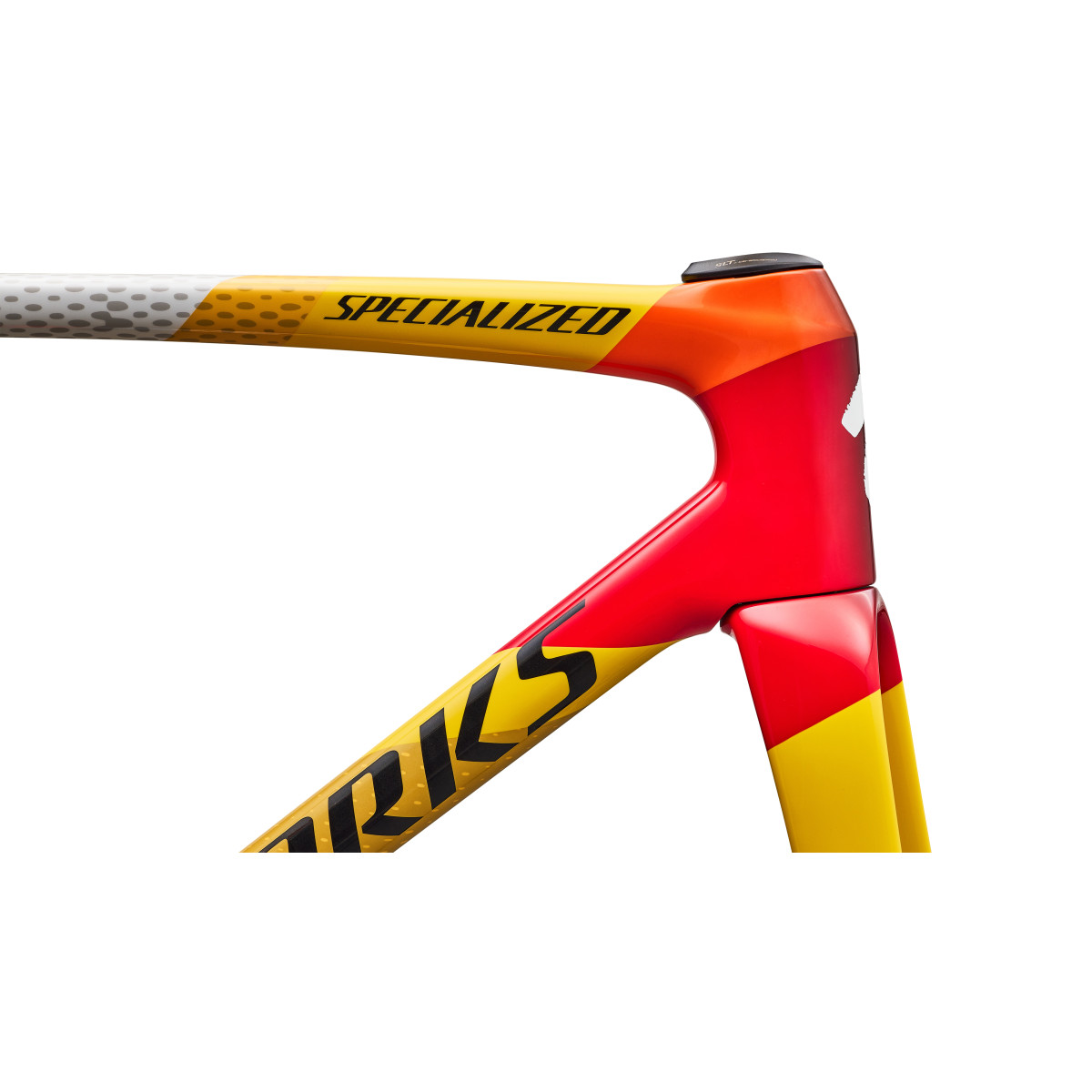 S-Works Tarmac SL9 rėmas | SD Worx - Protime | Gloss Vivid Red - Yellow - Dolomite Metallic