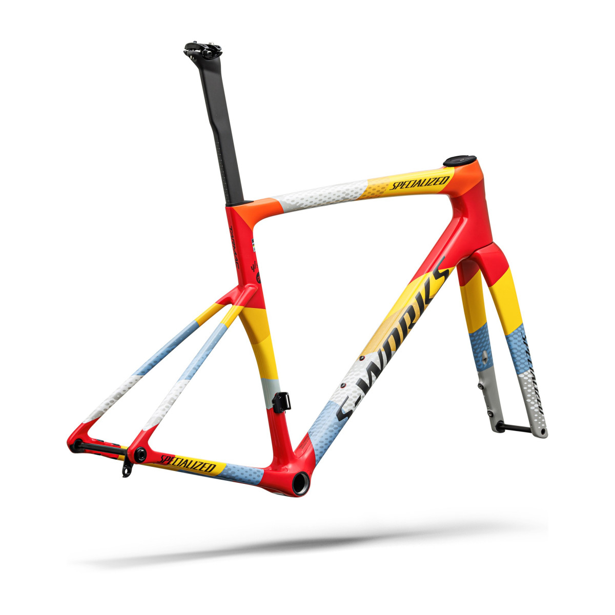 S-Works Tarmac SL9 rėmas | SD Worx - Protime | Gloss Vivid Red - Yellow - Dolomite Metallic