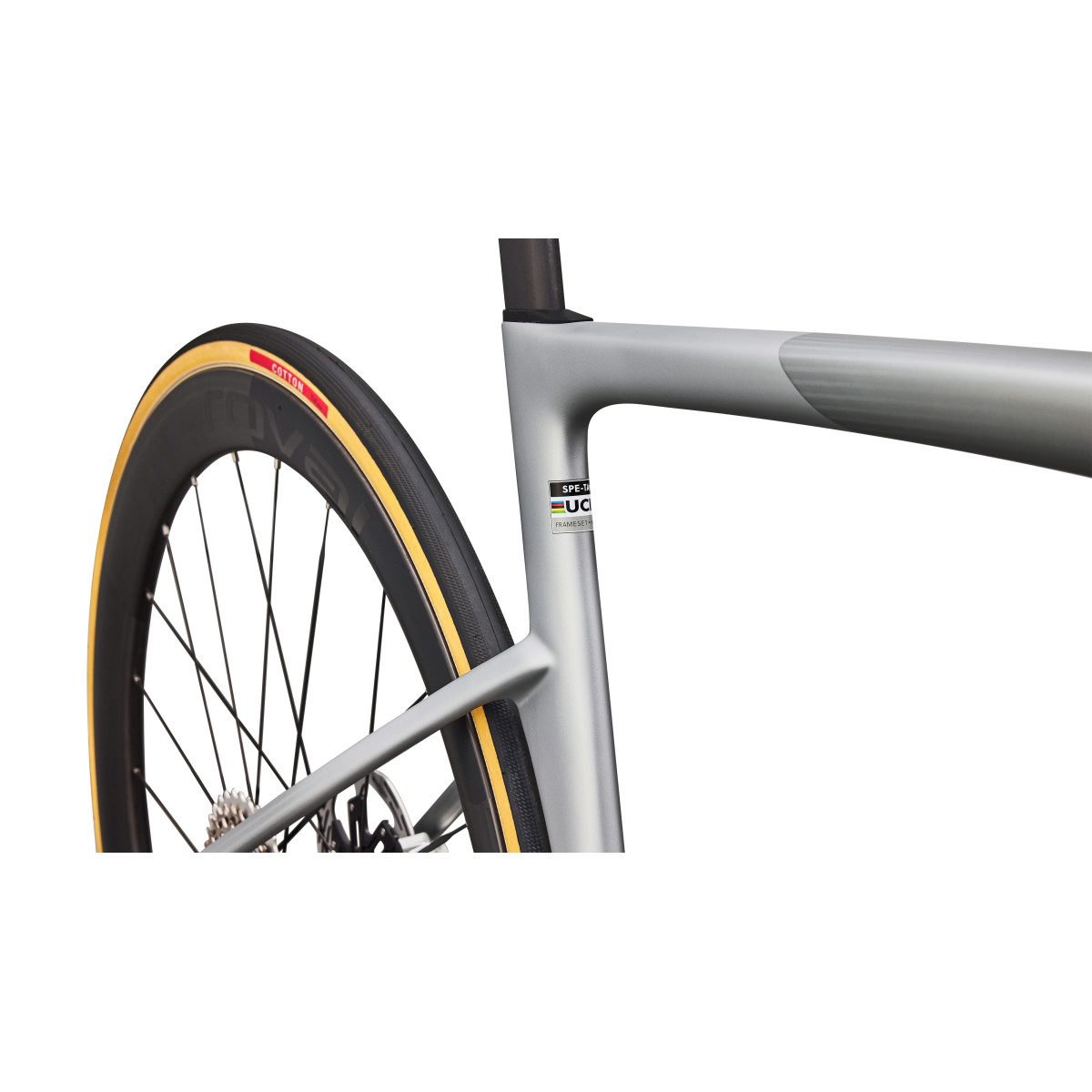S-Works Tarmac SL9 plento dviratis | SRAM Red AXS | Satin Silver Dust - Gloss Chrome
