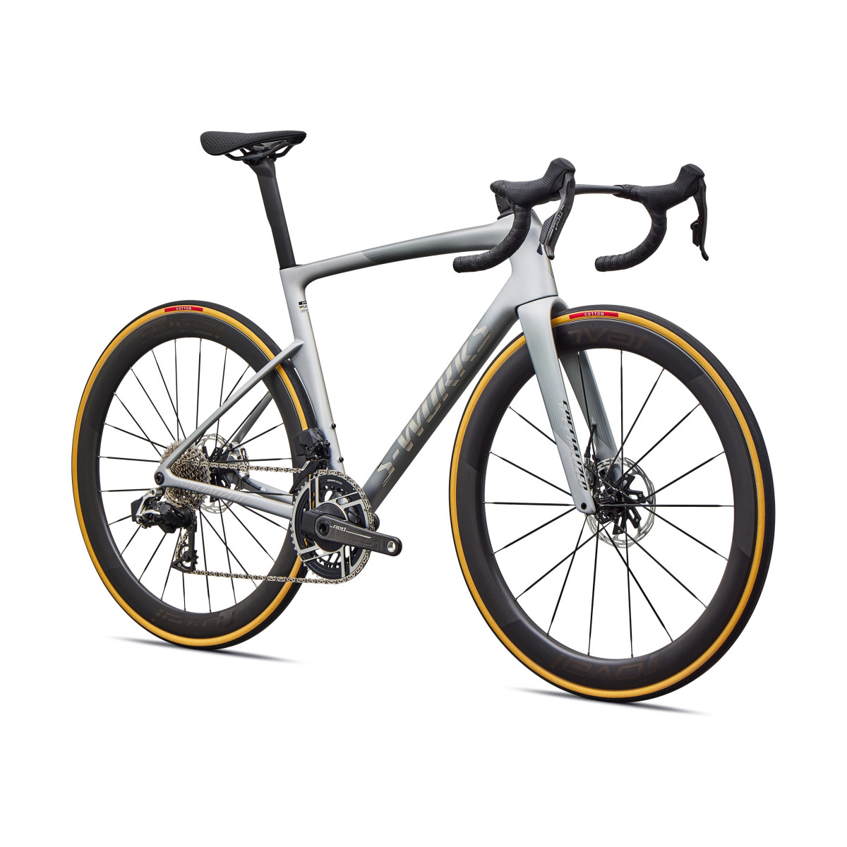 S-Works Tarmac SL9 plento dviratis | SRAM Red AXS | Satin Silver Dust - Gloss Chrome
