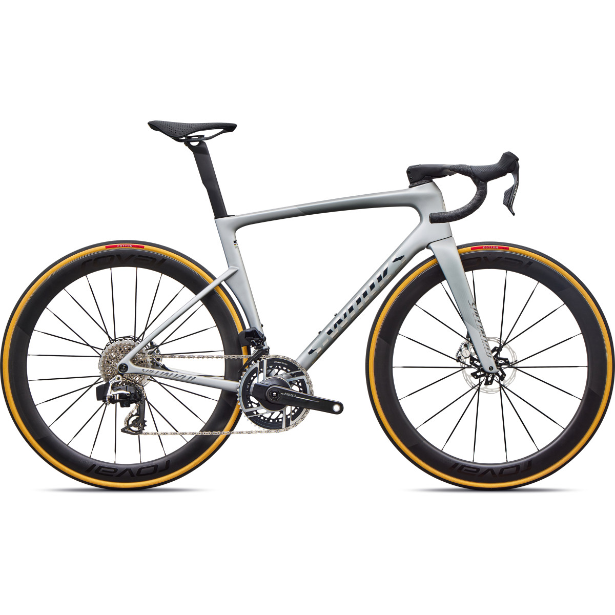 S-Works Tarmac SL9 plento dviratis | SRAM Red AXS | Satin Silver Dust - Gloss Chrome