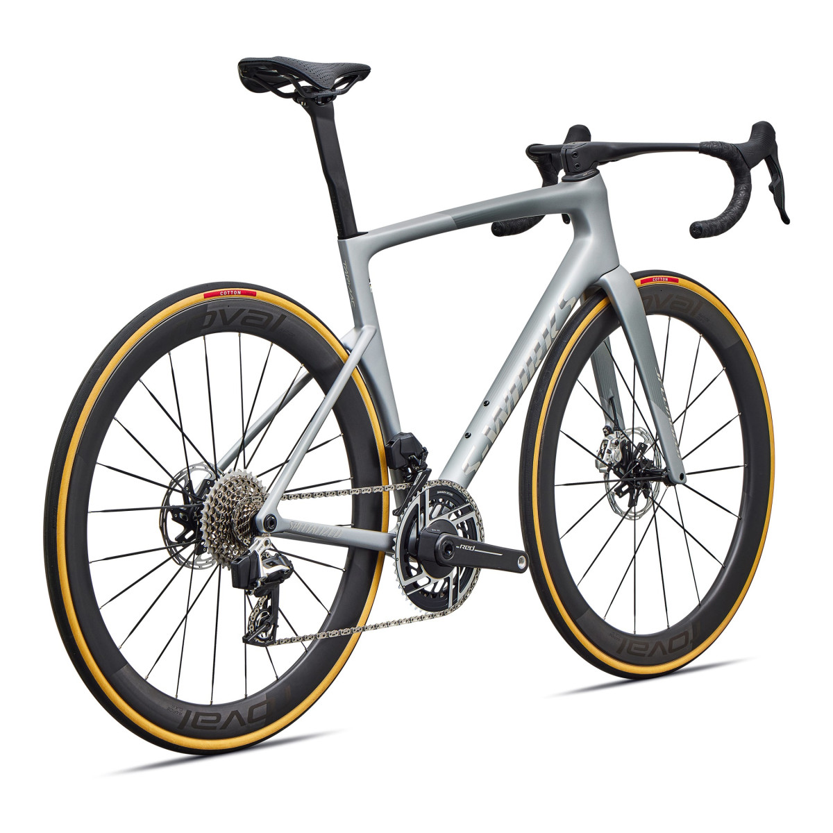 S-Works Tarmac SL9 plento dviratis | SRAM Red AXS | Satin Silver Dust - Gloss Chrome