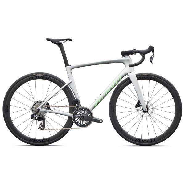 Specialized Tarmac SL9 Expert plento dviratis | SRAM Force AXS | Gloss Silver Dust - Powder Lime