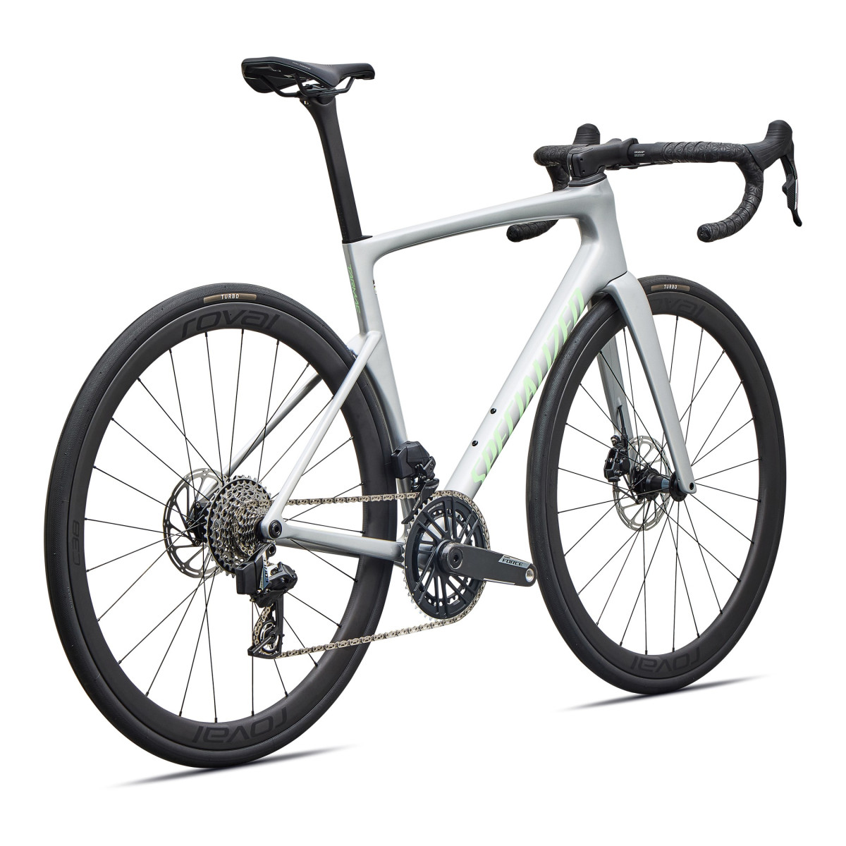Specialized Tarmac SL9 Expert plento dviratis | SRAM Force AXS | Gloss Silver Dust - Powder Lime
