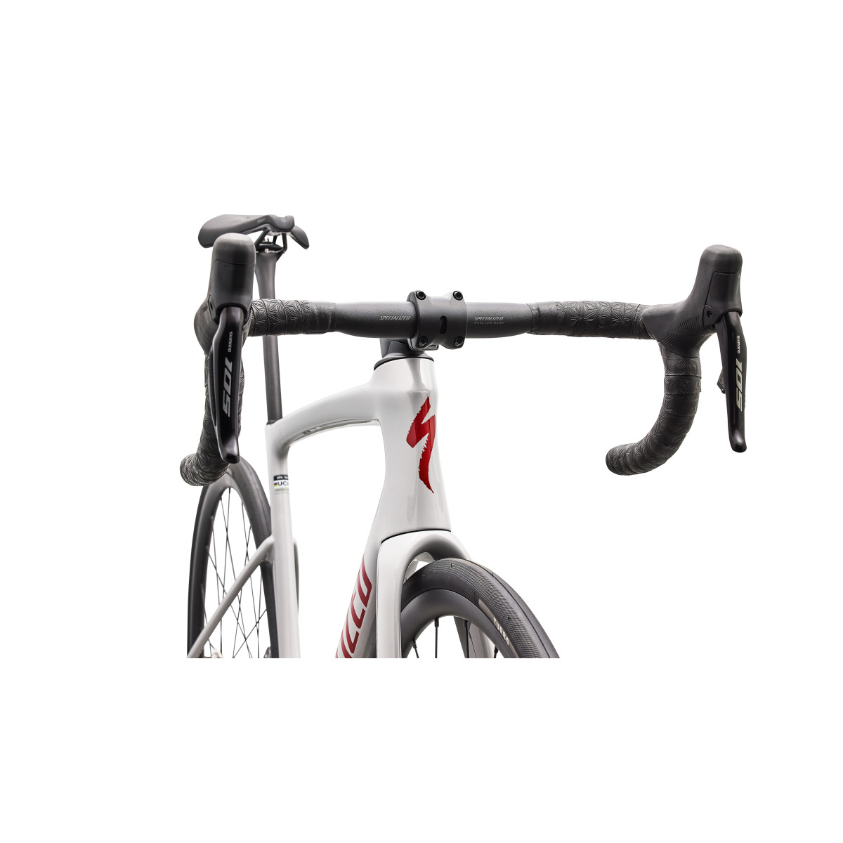 Specialized Tarmac SL9 Comp plento dviratis | Shimano 105 Di2 | Gloss Dolomite Metallic - Cayenne Metallic
