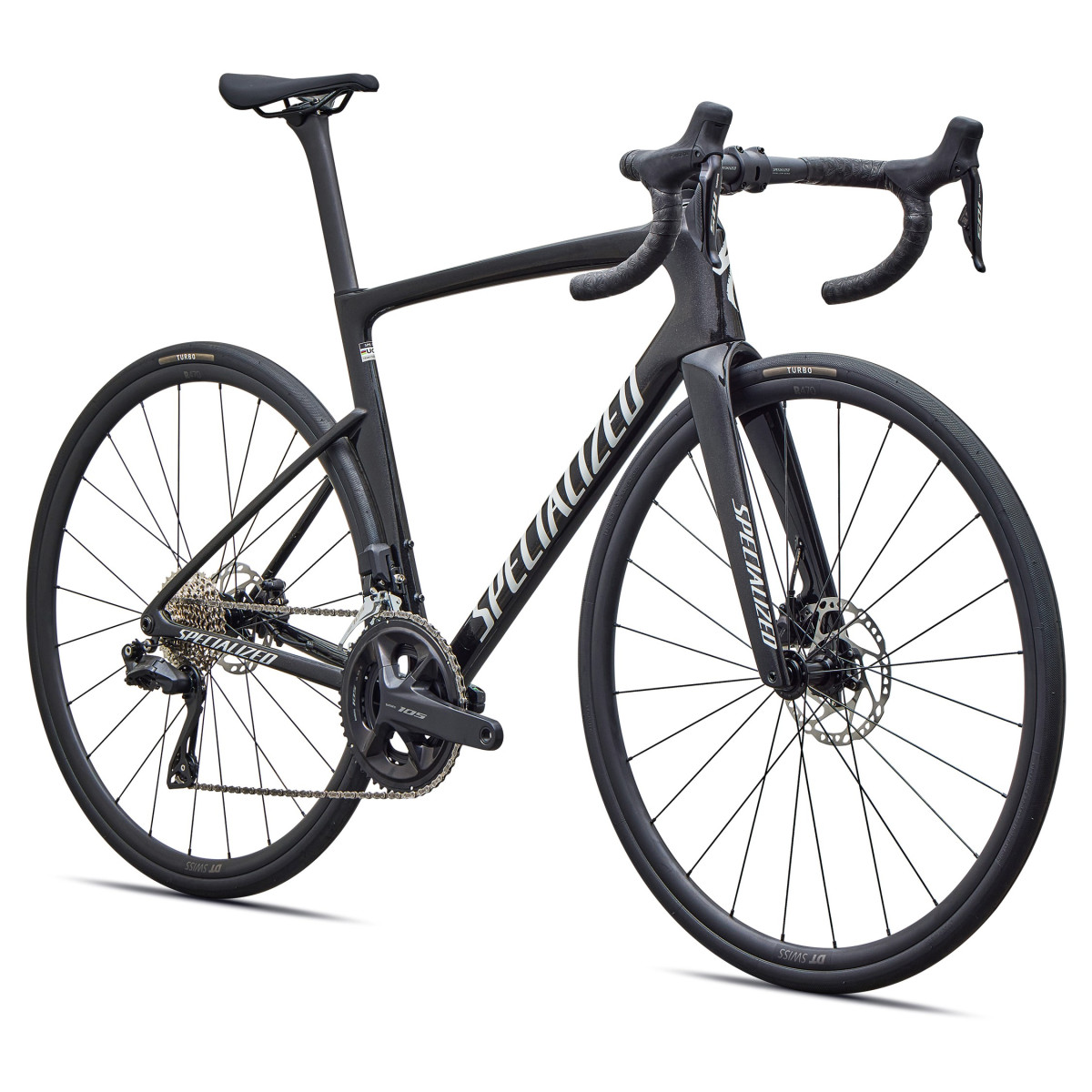 Specialized Tarmac SL9 Comp plento dviratis | Shimano 105 Di2 | Gloss Charcoal Tint - Dolomite Metallic