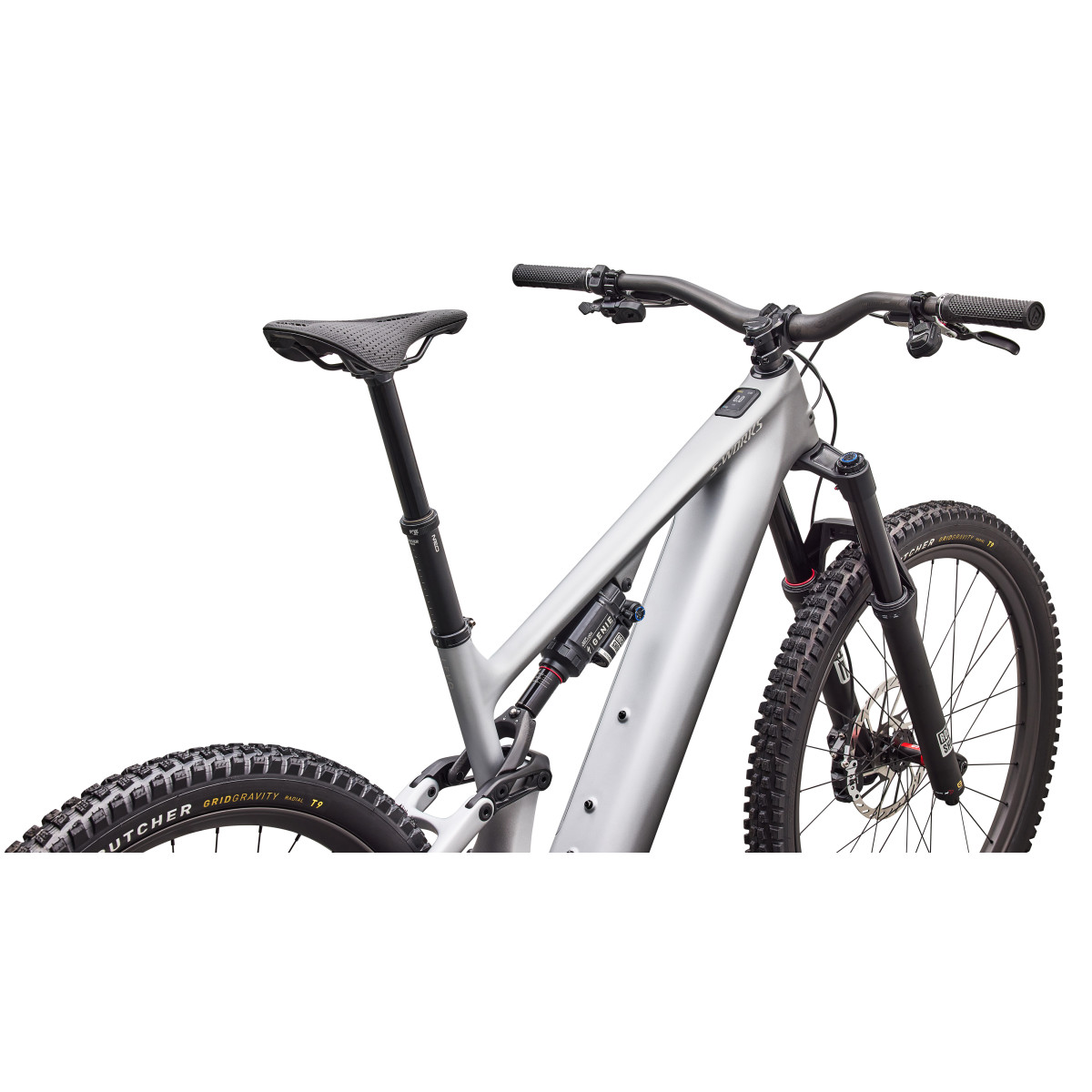 S-Works Turbo Levo 4 elektrinis dviratis | Satin Silver Dust - Black Pearl 